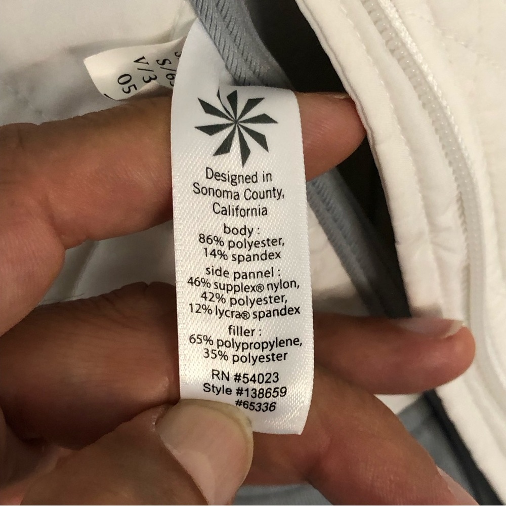 Athleta upside spandex blend white/Grey quilted zippered vest bodycon Sz XXS - Picture 10 of 12